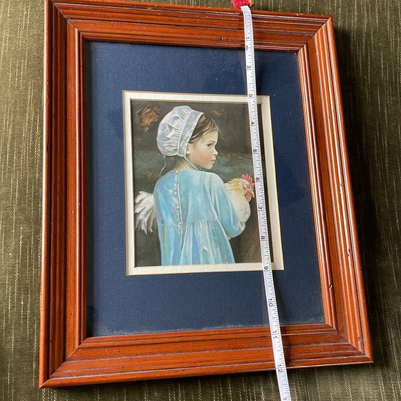 NA Noel Nancy Print Art Picture Emma Amish rooster girl mat and frame - Picture 3 of 6